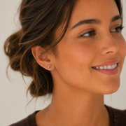 Boucles d'oreilles rubis taille émeraude 0,90 Ct et diamants naturels Rita Or blanc